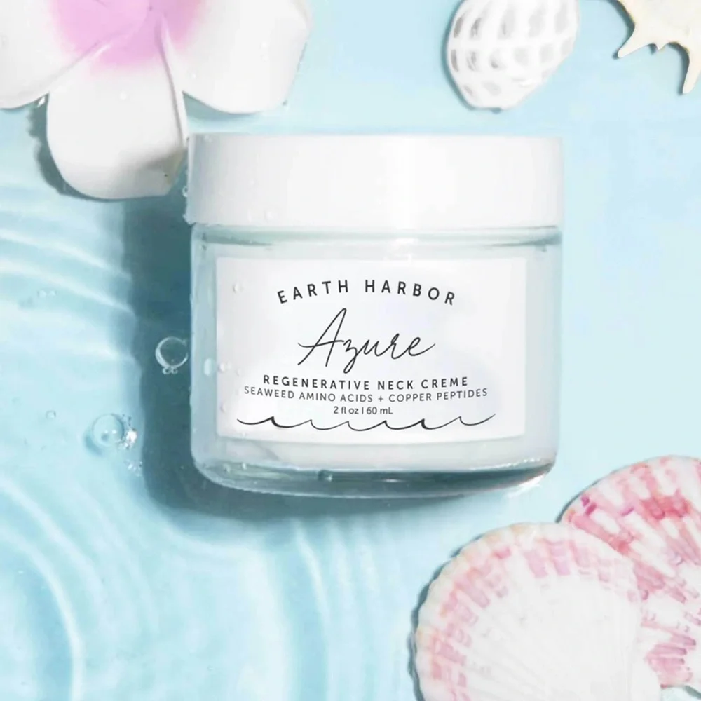 EARTH HARBOR AZURE Regenerative Neck Creme 2oz $48 NIB CLEAN BEAUTY